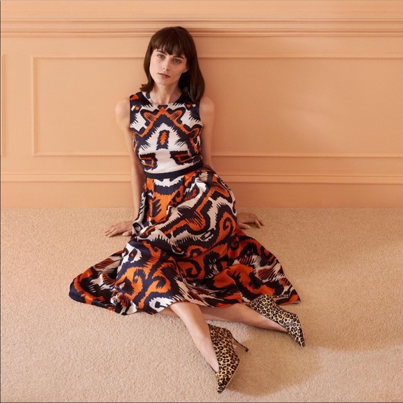 LK BENNETT Andrea Aztec Print Linen/Silk Dress - Picture 2 of 16